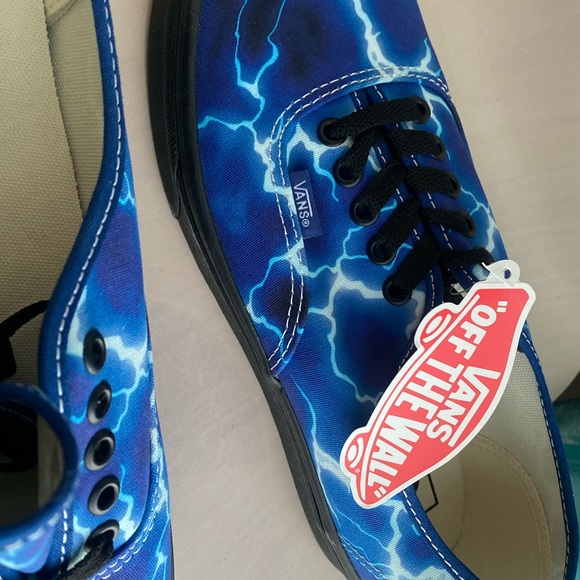 #Vans Authentic (Lightning) Black/Blue Brand New - Picture 3 of 7